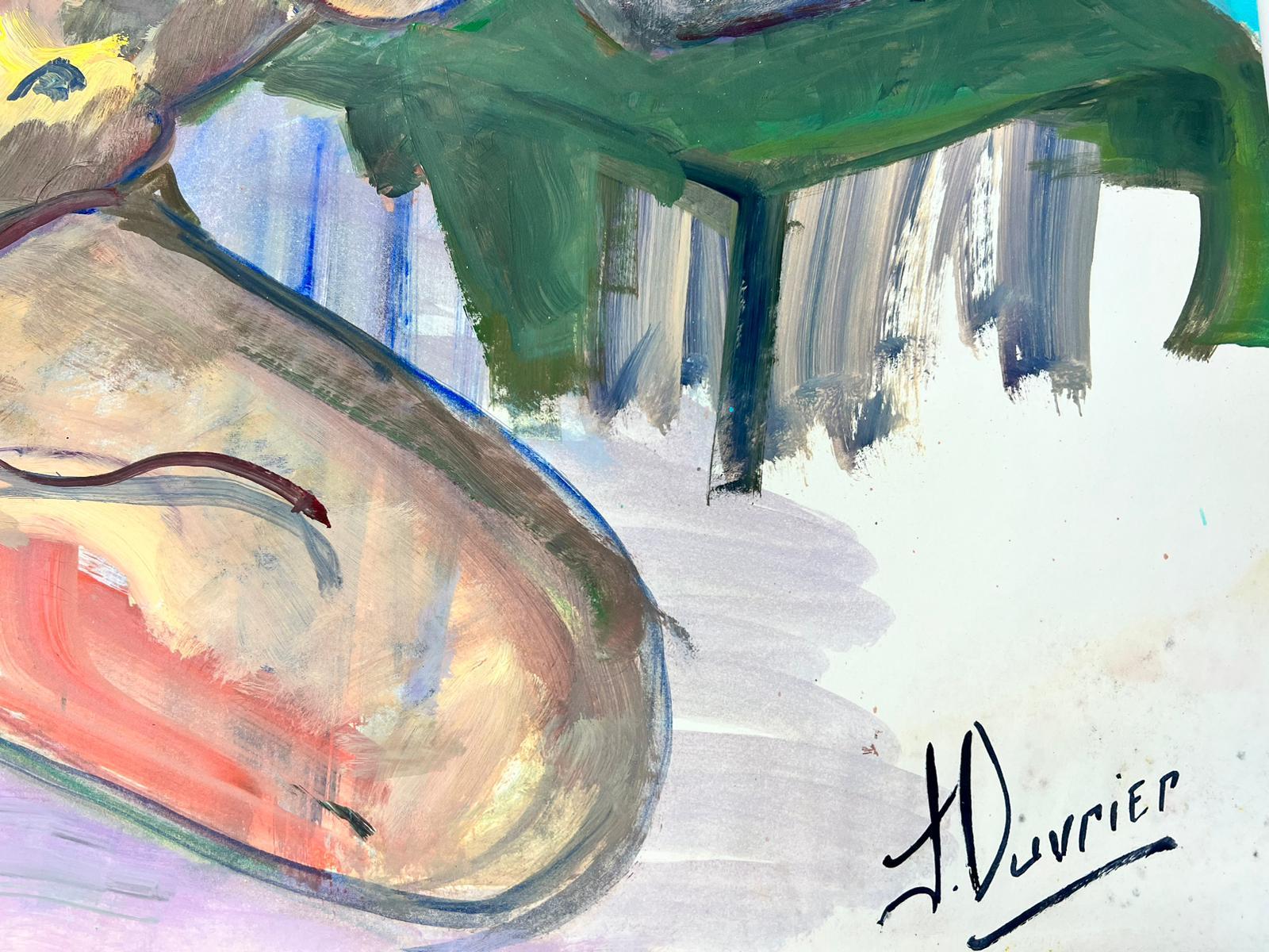 Peinture moderniste française d'une femme nue couchée des années 1970, collection Provence en vente 3
