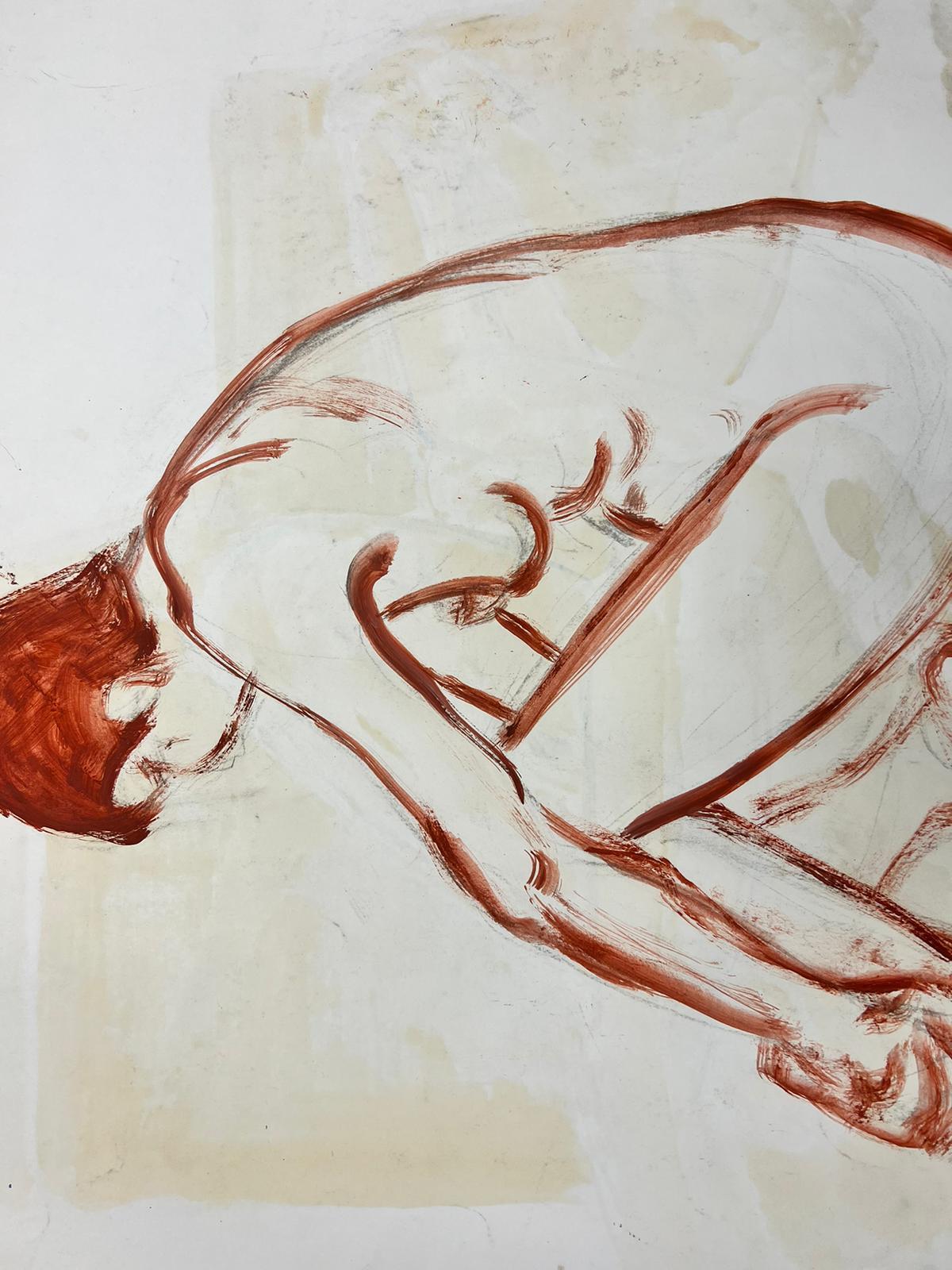 Peinture moderniste française d'une femme nue couchée des années 1970, collection Provence en vente 5