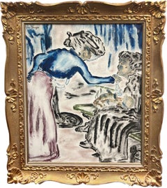 Scena d'interno con due signore Pittura francese dopo Van Dongen