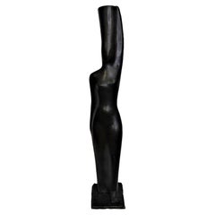 Vintage French Modernist Abstract Bronze Sculpture of a Woman Carrying a Vessel, c. 1960