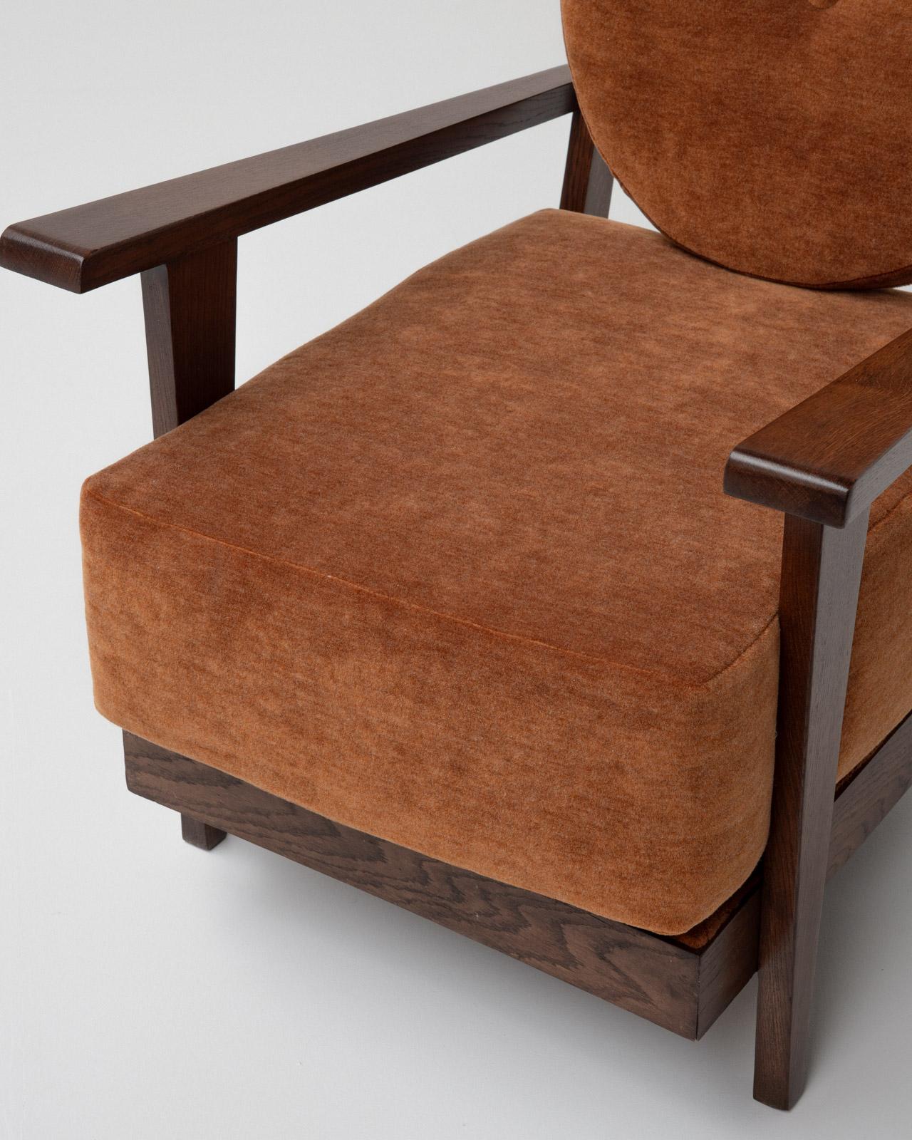 Wood French Modernist Armchair, 1950s For Sale