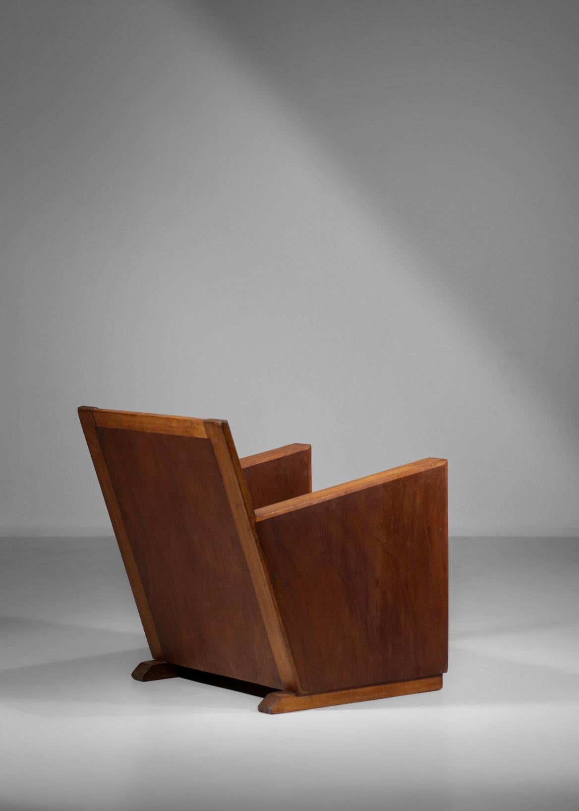 French Modernist Armchair in Art Deco Fabric with Geometric Patterns 1930 - E121 2