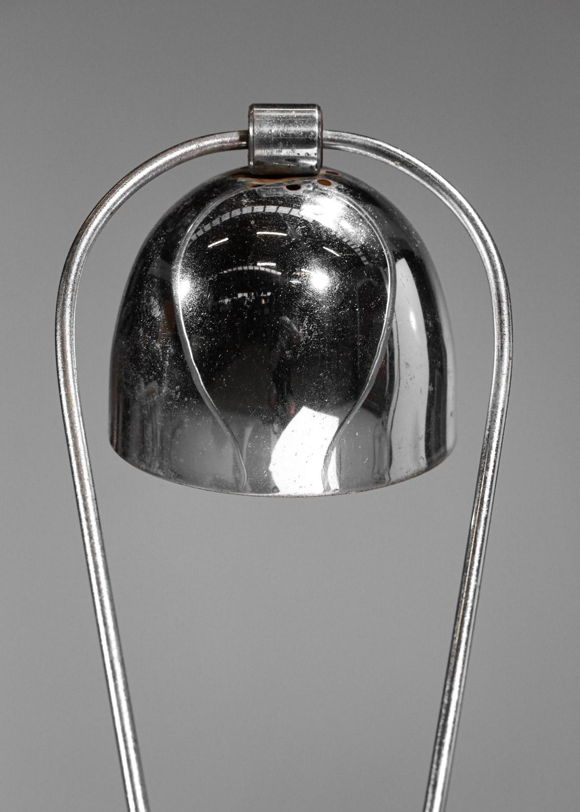 French Modernist Art Deco Chrome Table Lamp in Style of Maison Desny, 1950 F397 For Sale 2