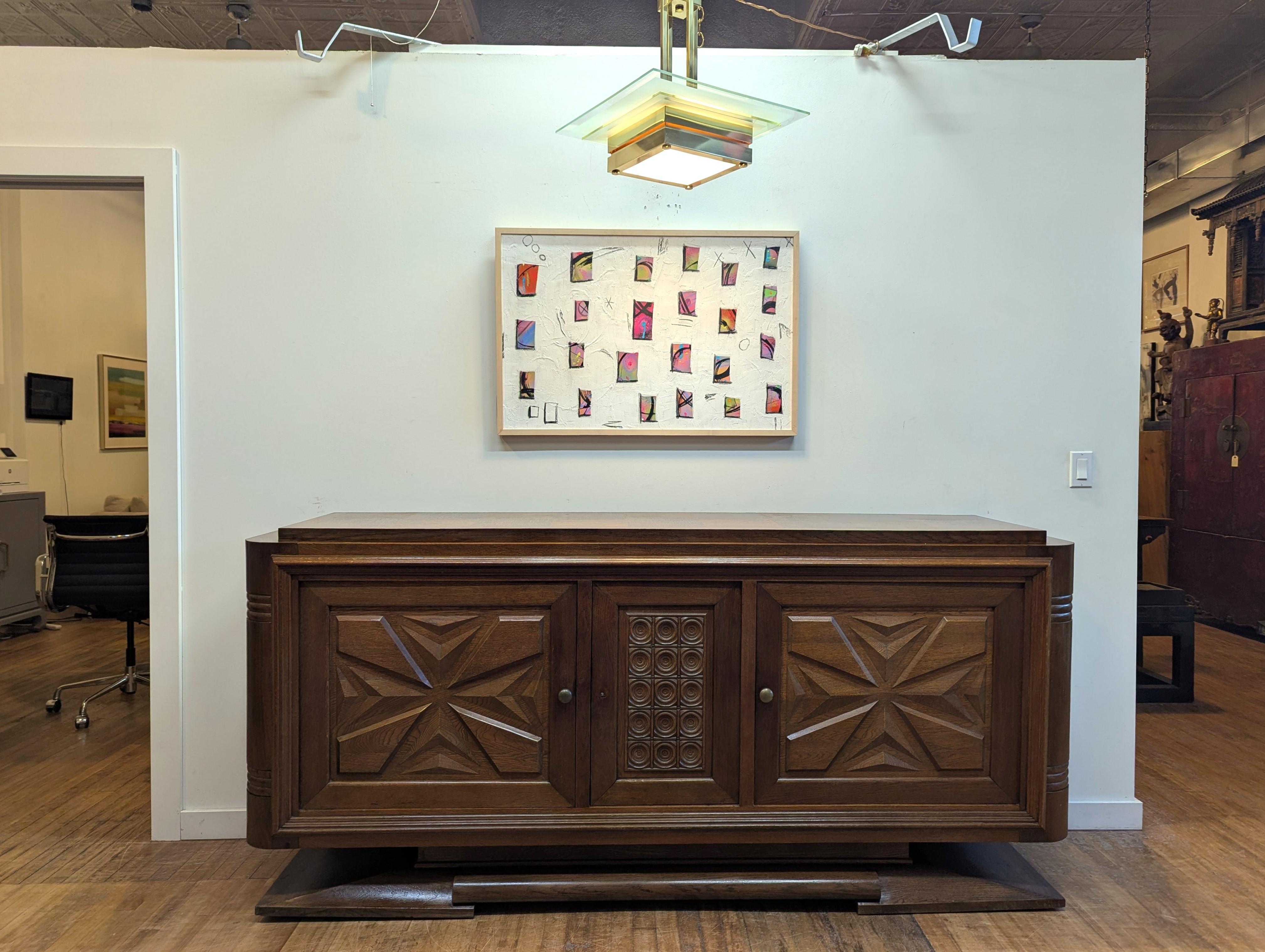 Mid-Century Modern French Modernist Art Deco Credenza Sideboard For Sale