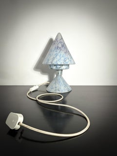 1920s Cubist-Style Pâte de Verre Pastel Blue Glass Table Lamp