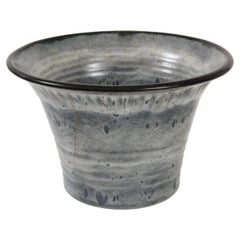 French Modernist Blue Grey Vase by Emile Decour, c. 1945, Stamped