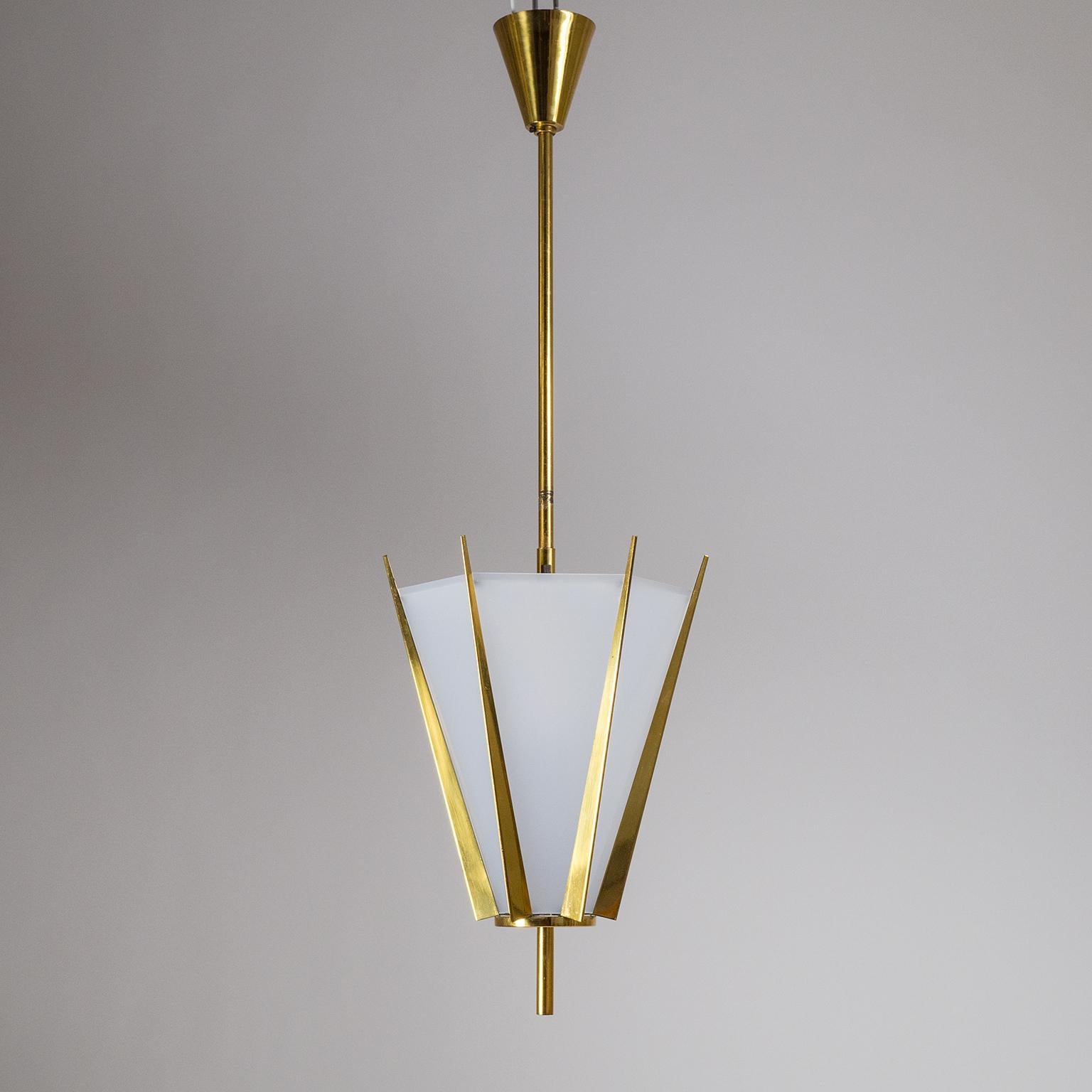 French Modernist Brass Pendant, circa 1960 6