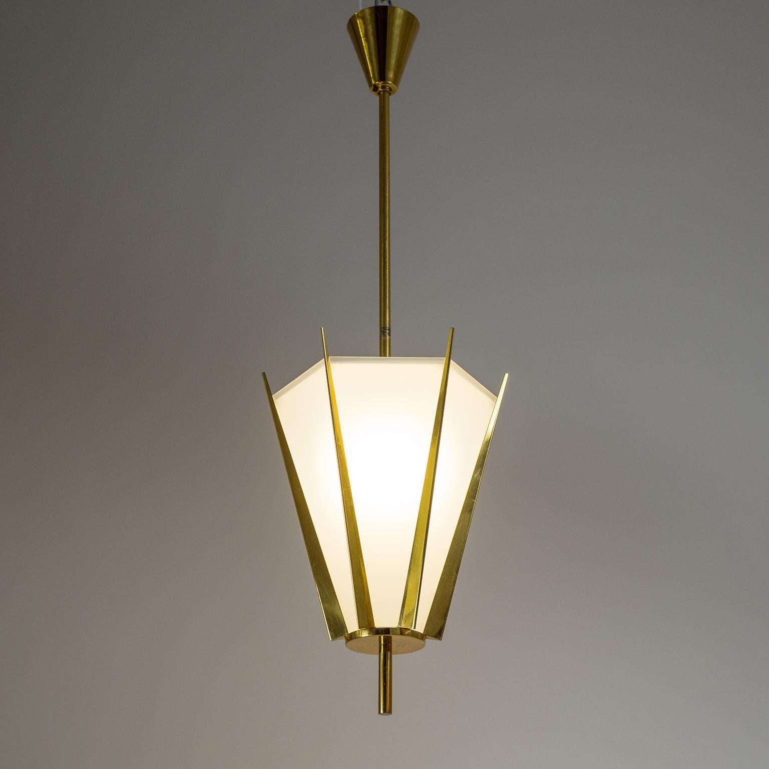 French Modernist Brass Pendant, circa 1960 7