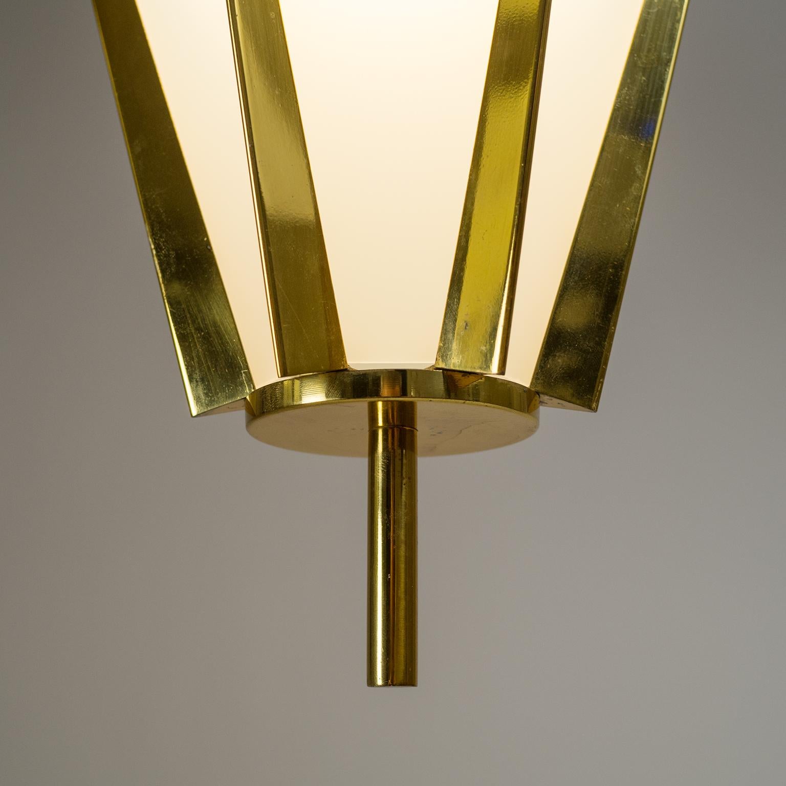French Modernist Brass Pendant, circa 1960 1