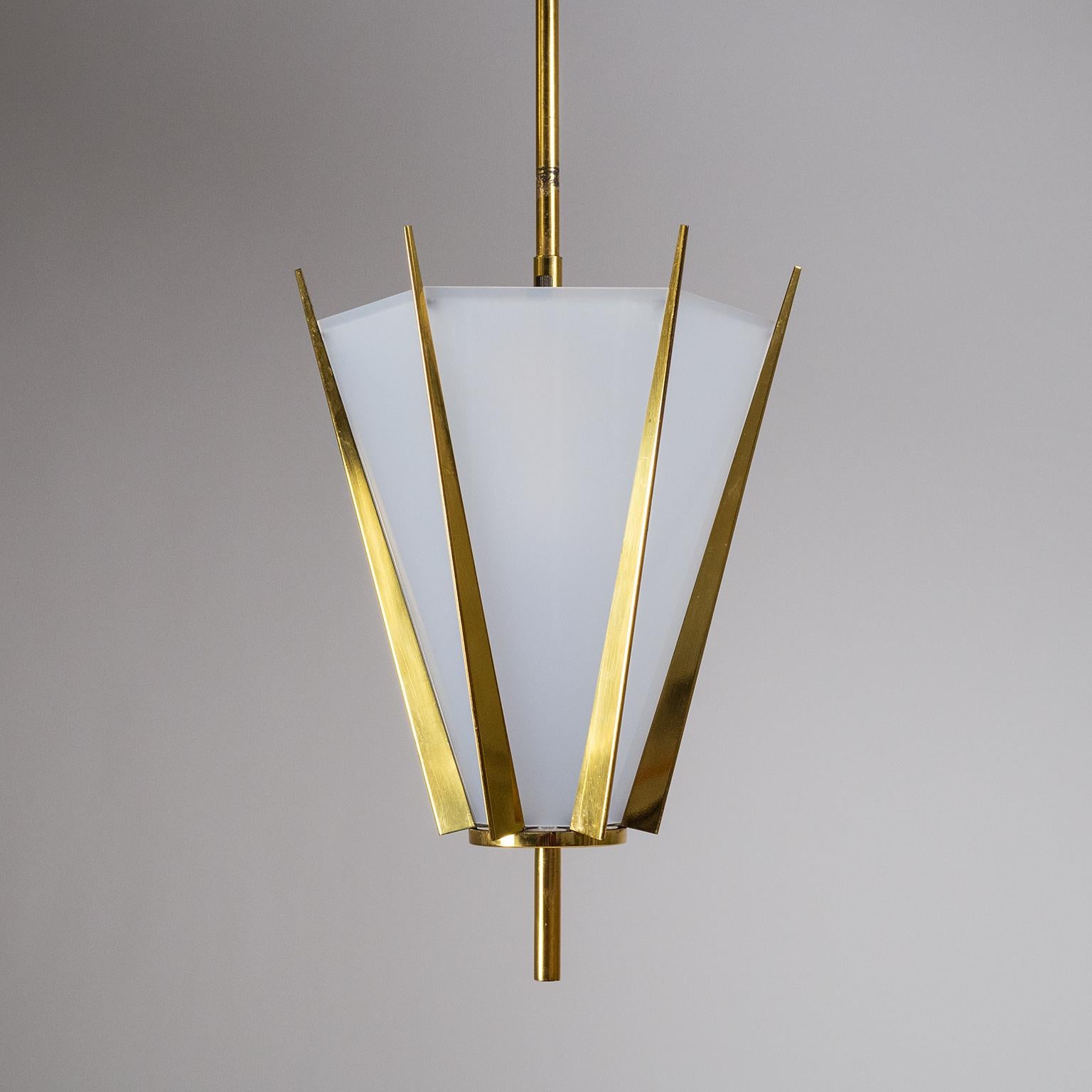 French Modernist Brass Pendant, circa 1960 3