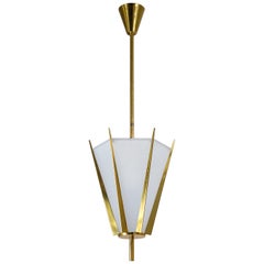 French Modernist Brass Pendant, circa 1960
