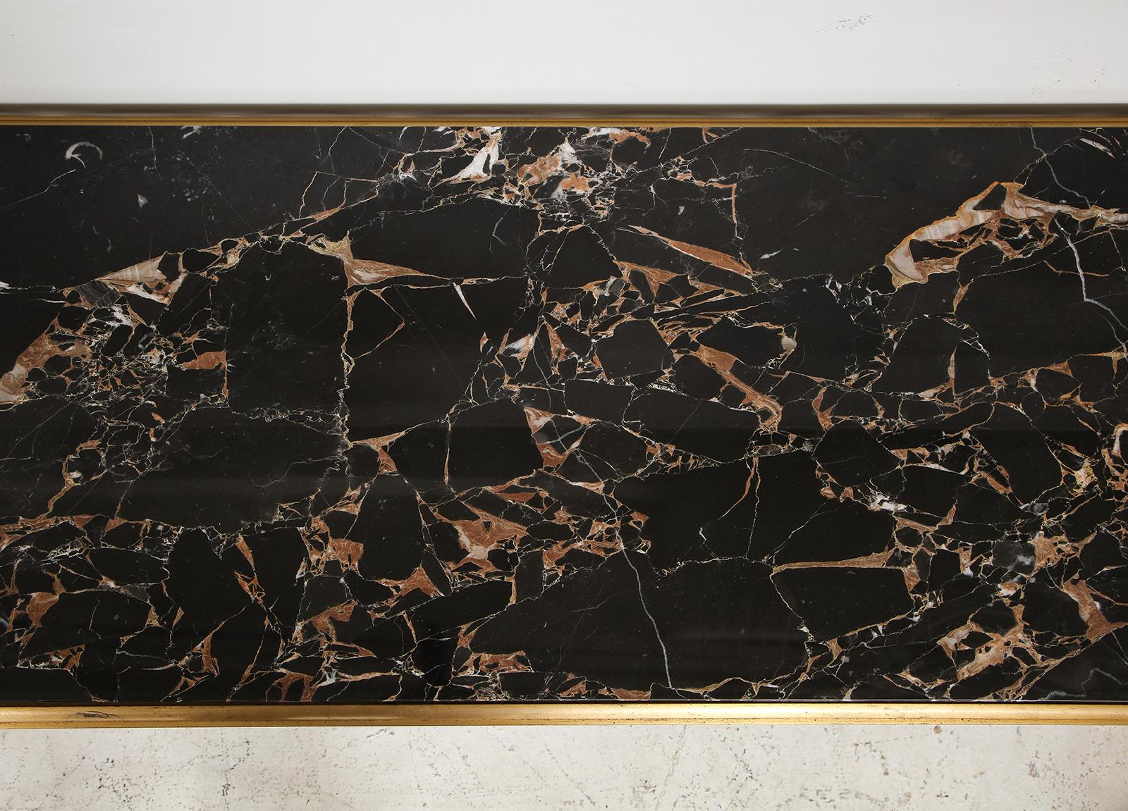 Late 20th Century Bronze Marble-top Console in the Art Deco Manner