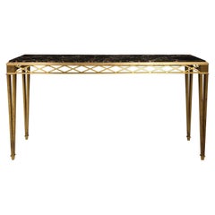 Bronze Marble-top Console in the Art Deco Manner
