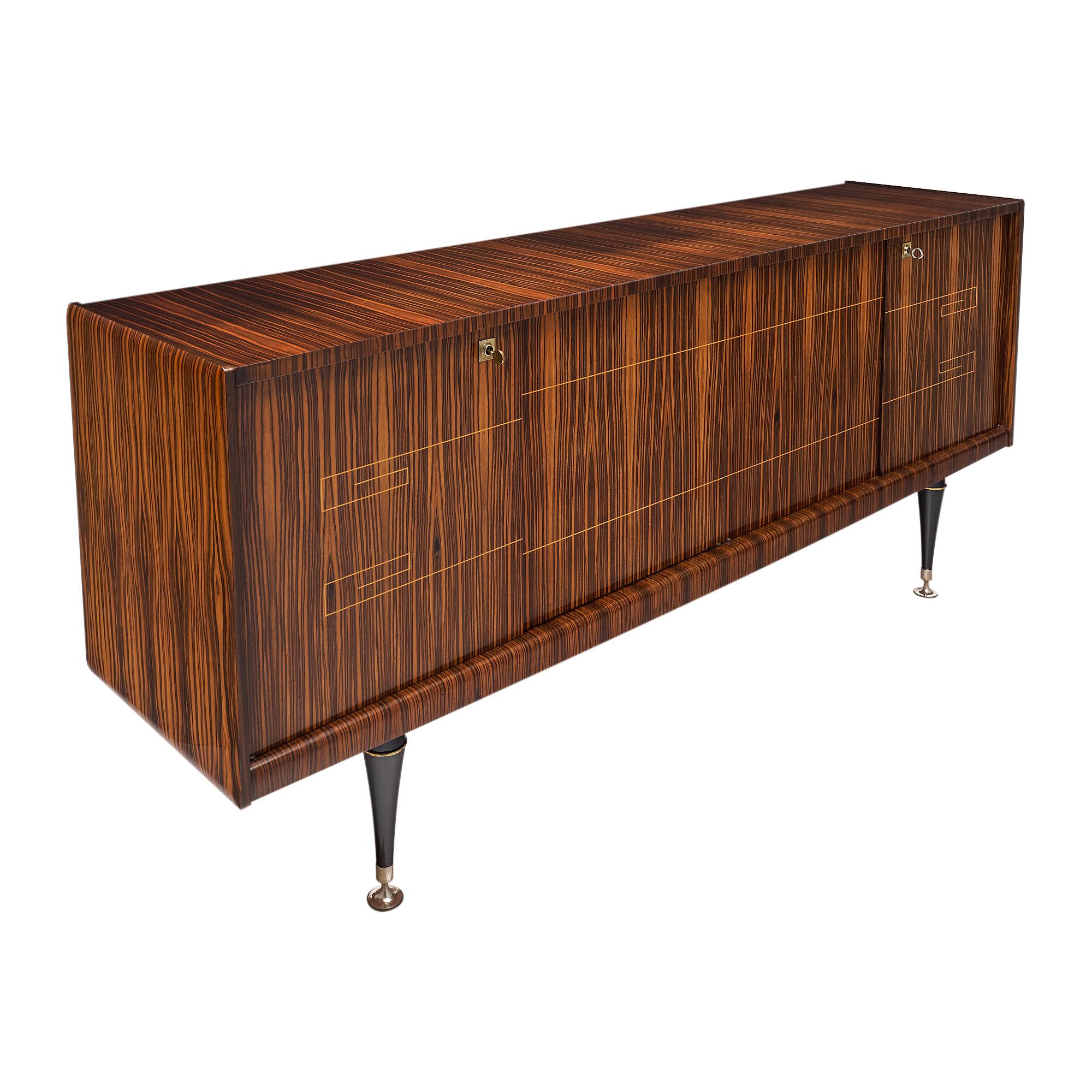 Mid-Century Modern French Modernist Buffet in Ebony of Macassar For Sale