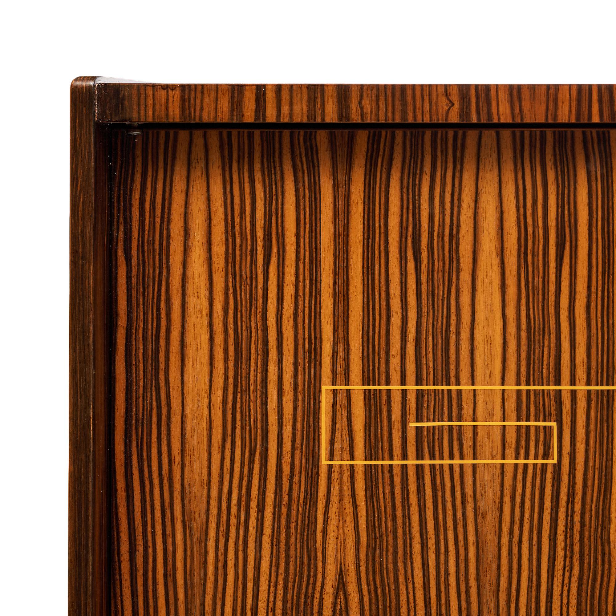 Mid-20th Century French Modernist Buffet in Ebony of Macassar For Sale
