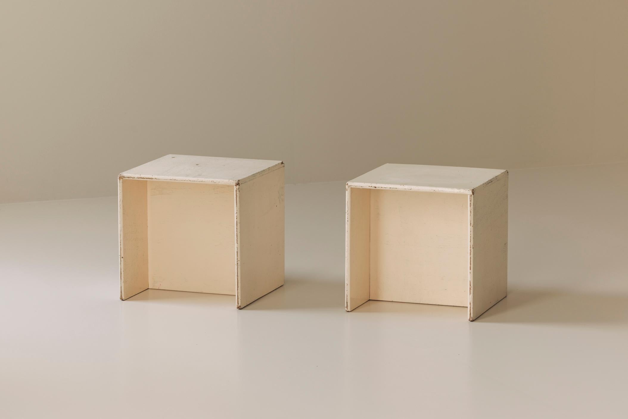 Mid-Century Modern French Modernist cabinets / tabours, France 1950s. For Sale