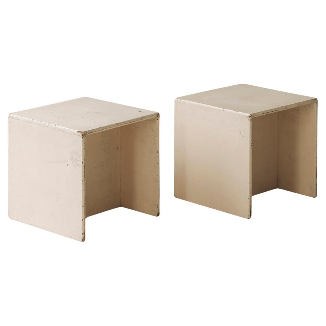 French Modernist cabinets / tabours, France 1950s. For Sale