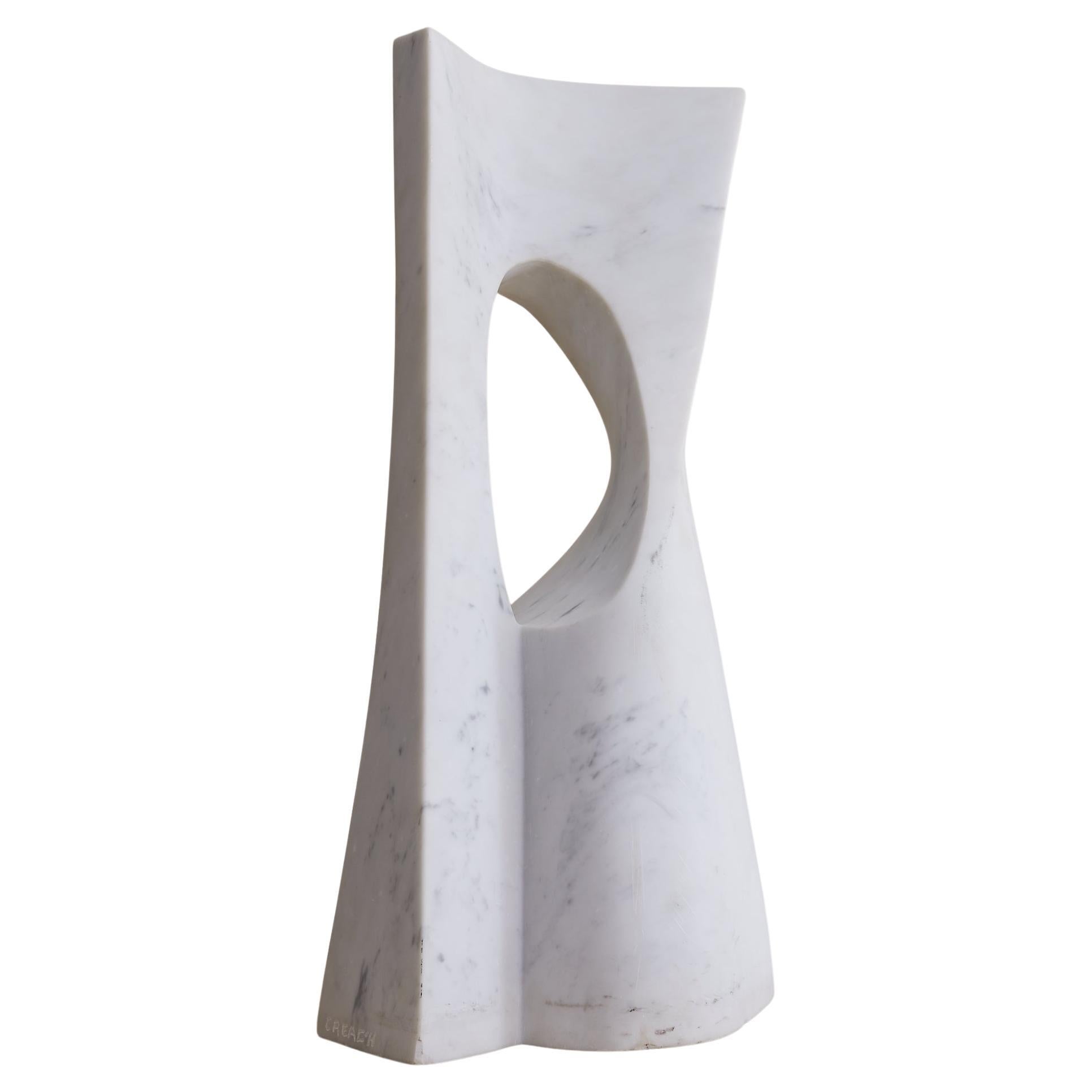 French Modernist Carrara Marble Sculpture by Bertrand Créac’h im Angebot