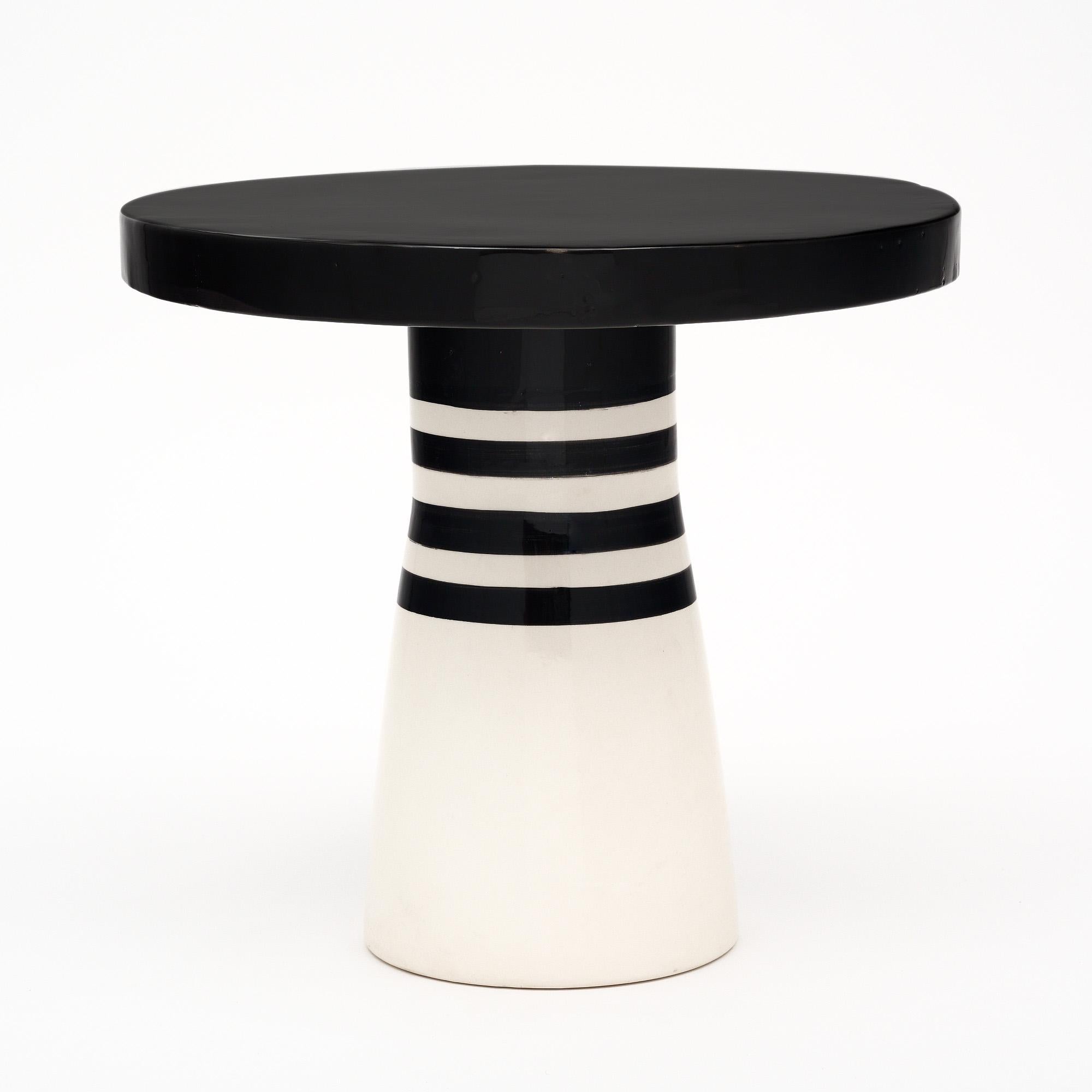 Mid-Century Modern French Modernist Ceramic Side Tables