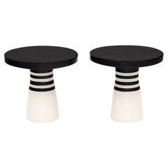 French Modernist Ceramic Side Tables