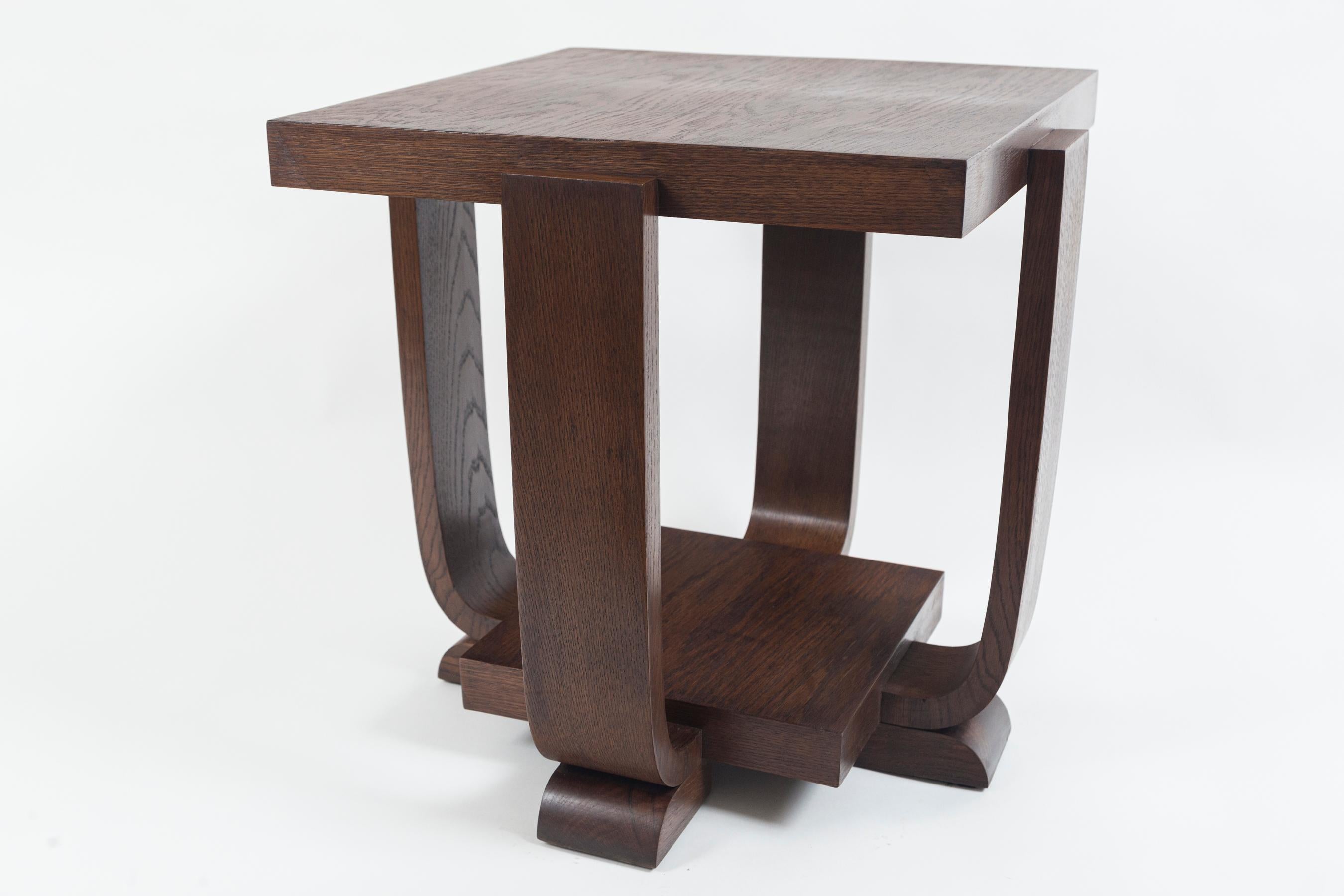 Mid-20th Century French Modernist Cerused Side Table