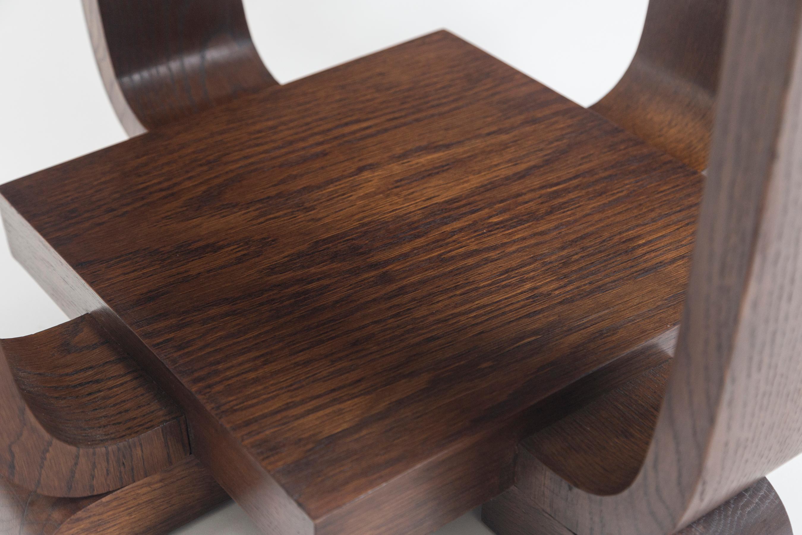 Oak French Modernist Cerused Side Table