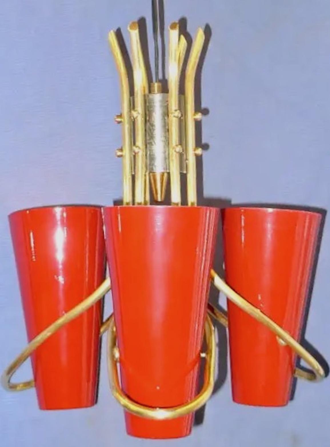 Lustre moderniste français attribué à la Maison Jansen en vente 3