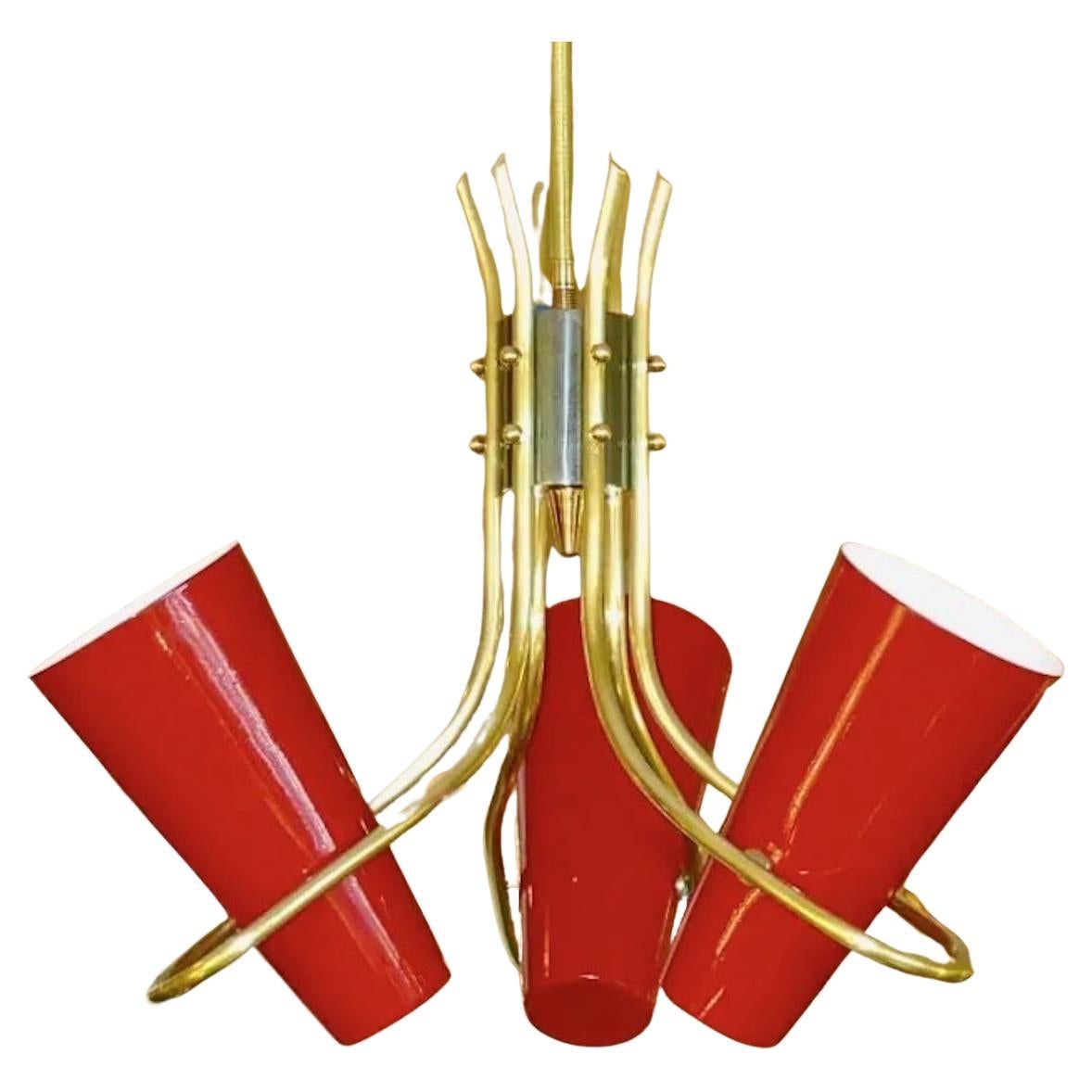 Lampadario modernista francese attribuito alla Maison Jansen