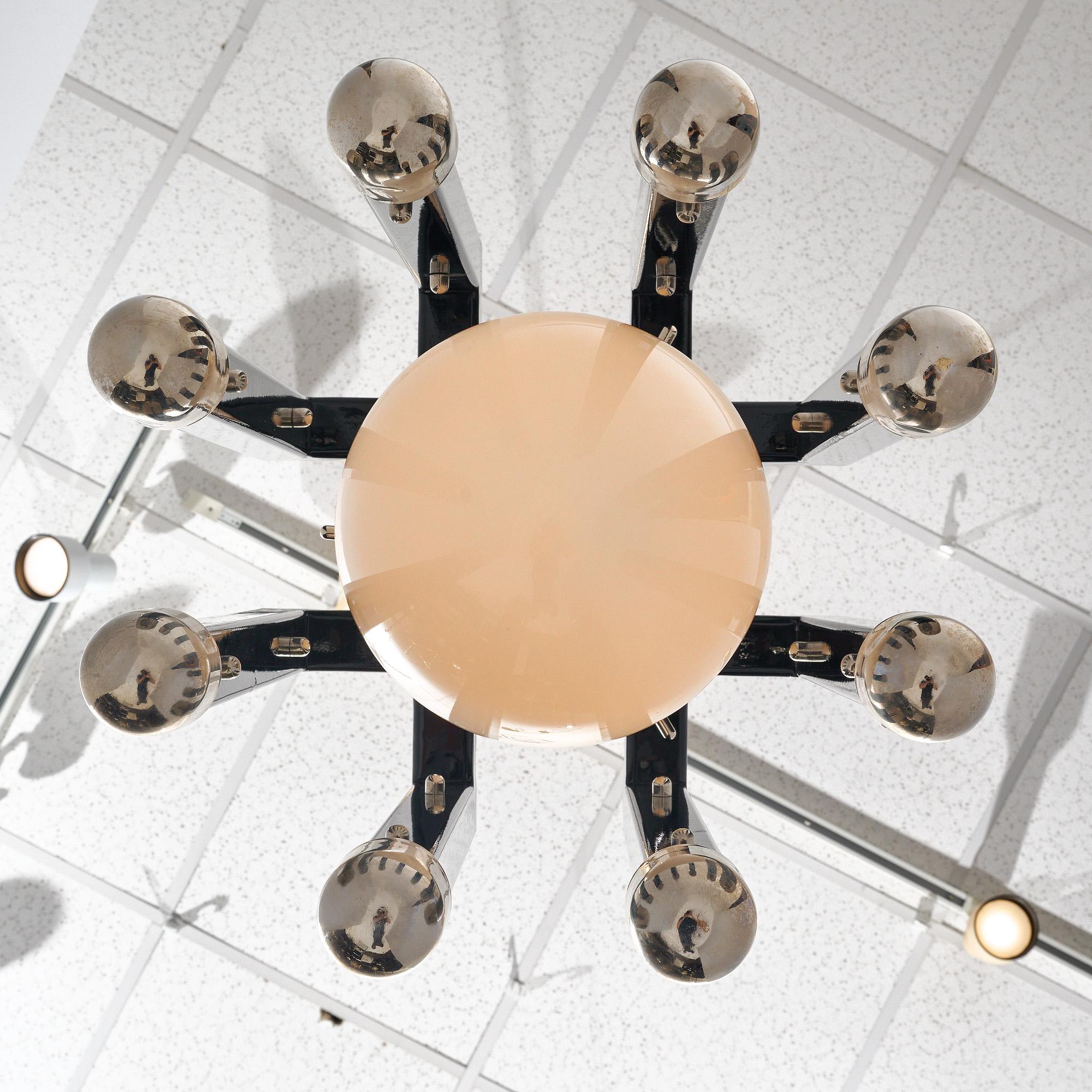 French Modernist Chandelier attributed to Philippe Jean For Sale 4