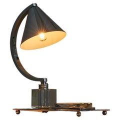 French Modernist Chrome Table Lamp by G. Humbert, 1940s