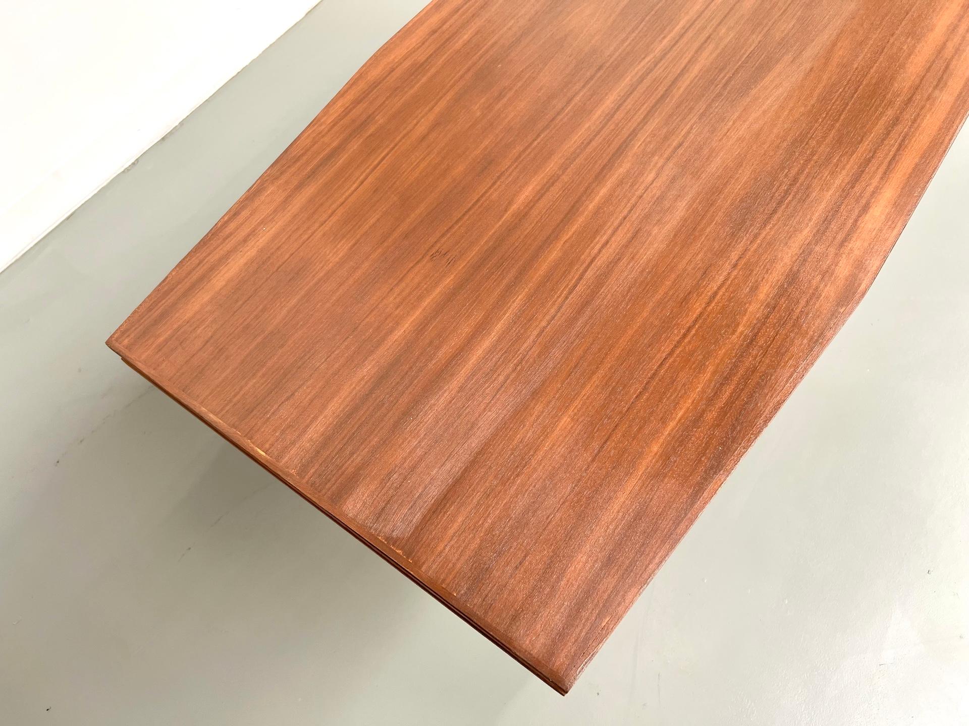Teak French modernist coffee table, circa 1960 For Sale
