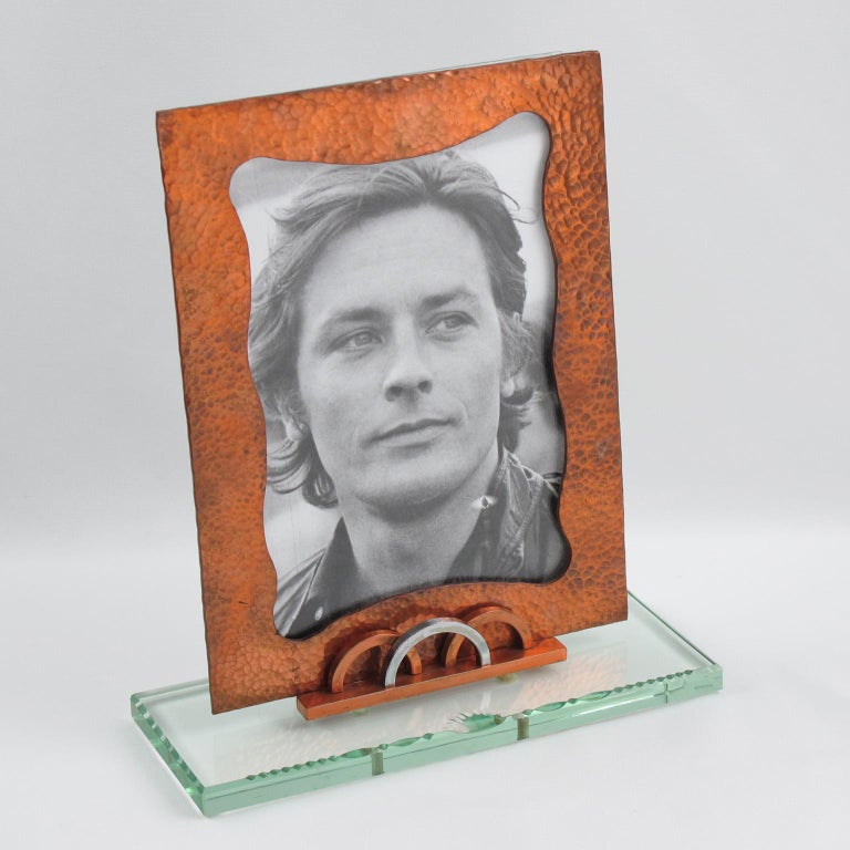French Modernist Copper and Glass Picture Frame, 1940s at 1stDibs