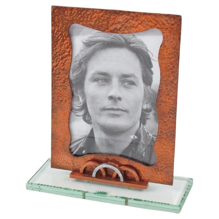 French Modernist Copper and Glass Picture Frame, 1940s at 1stDibs