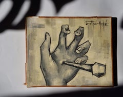 French Modernist Crucifixion Study, Pierced Hand of Christ, Oil on Canvas, 1950s