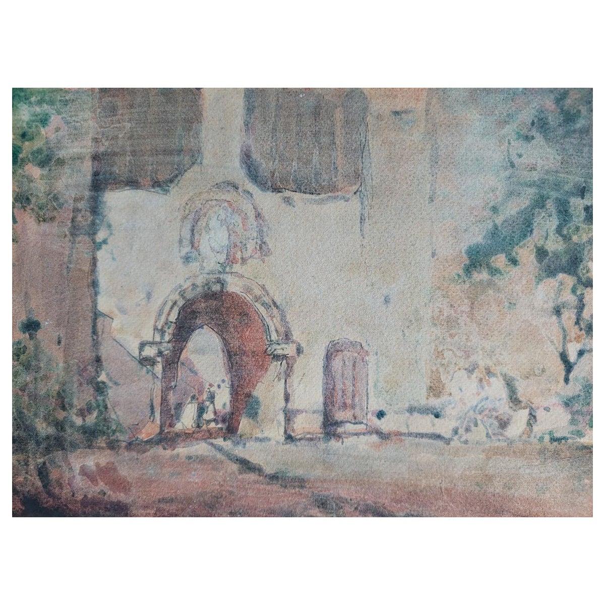 French Modernist Cubist Painting Architectural Study