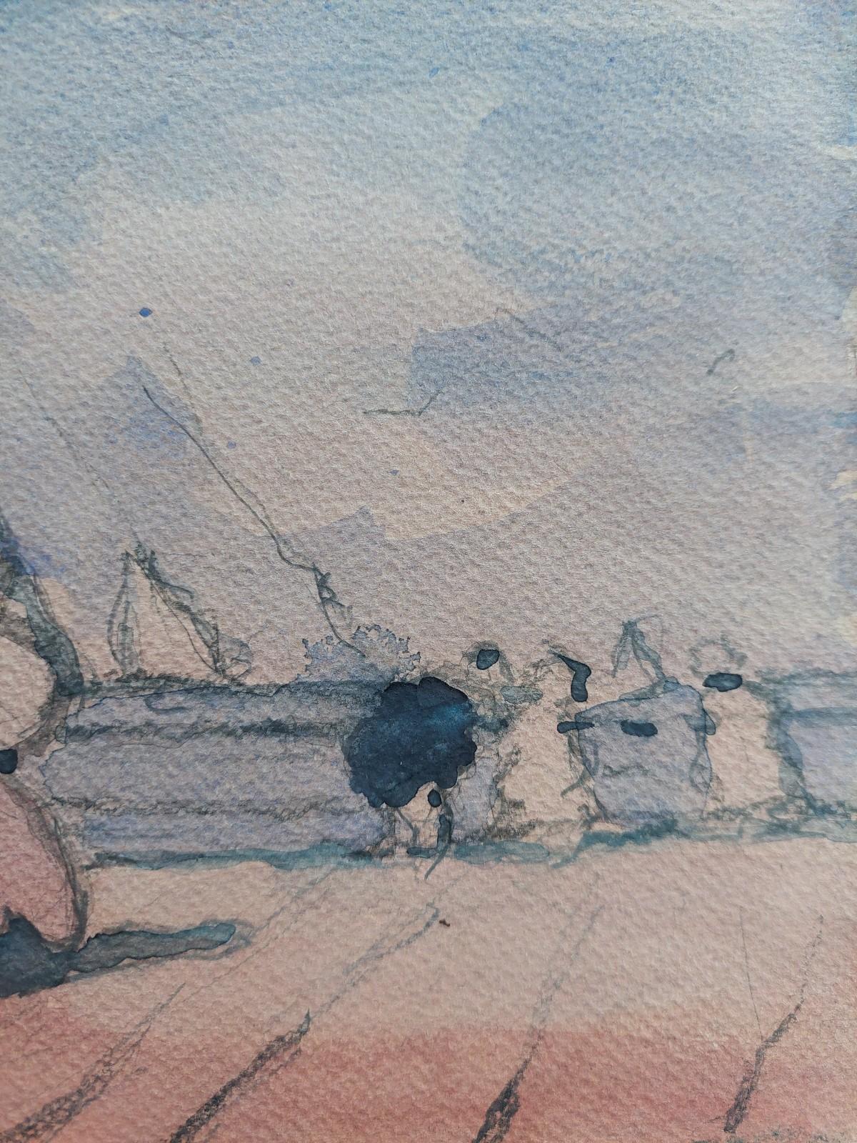 Altro Quadro cubista modernista francese Raduno estivo sulla spiaggia