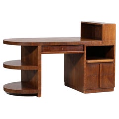 French Modernist Desk in Solid Oak from the 40's