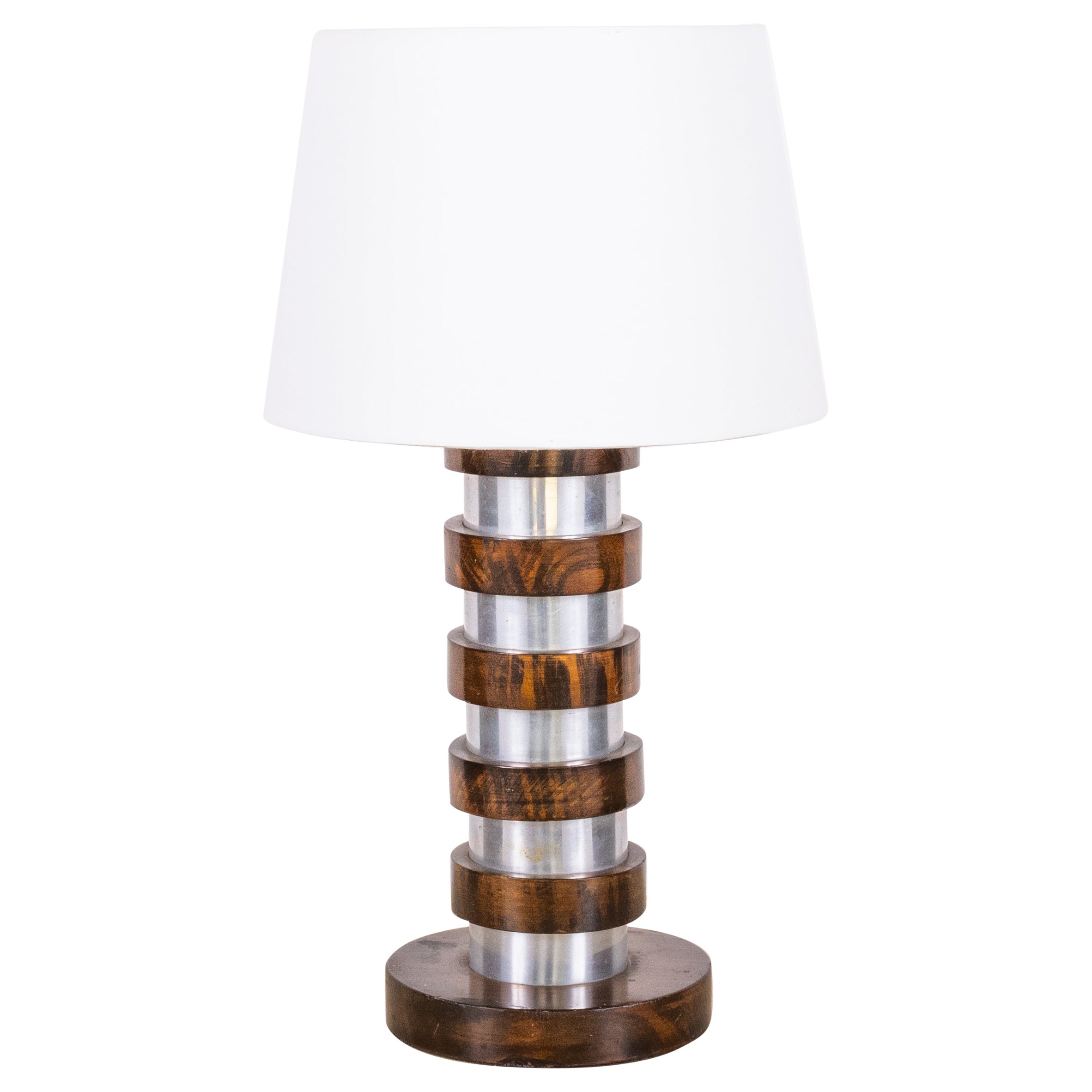 Lampada da scrivania modernista francese con paralume in pergamena in vendita
