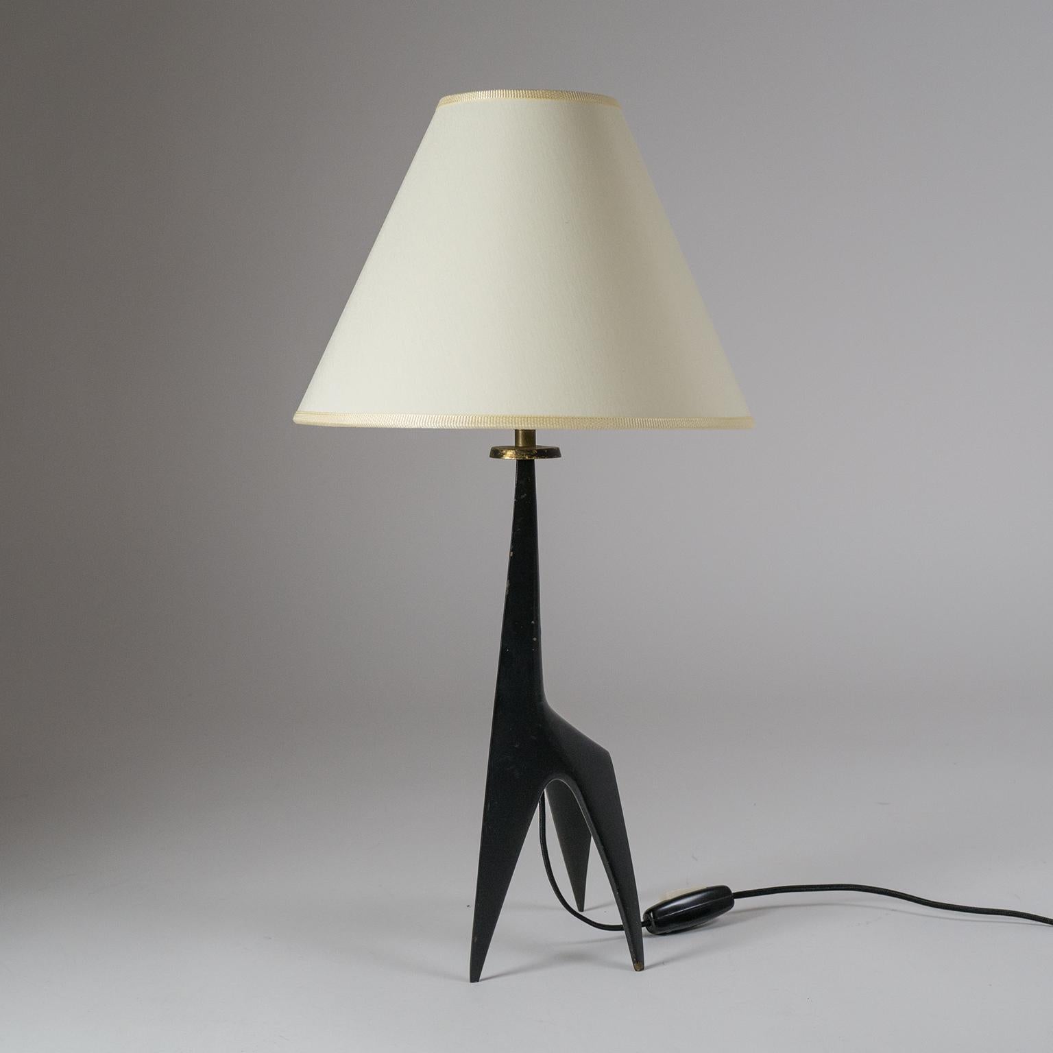 French Modernist 'Giraffe' Bronze Table Lamp, 1950s 1