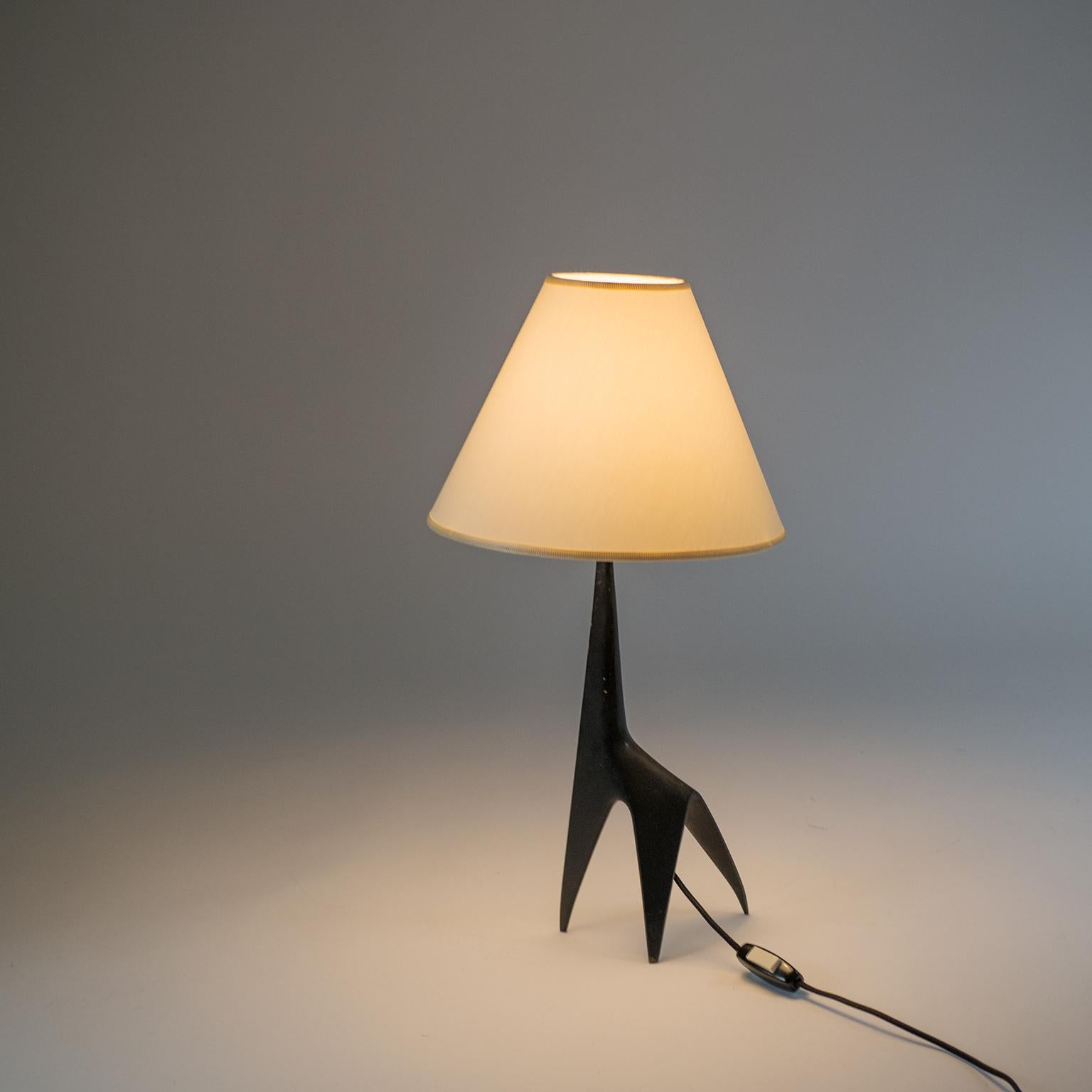 French Modernist 'Giraffe' Bronze Table Lamp, 1950s 5