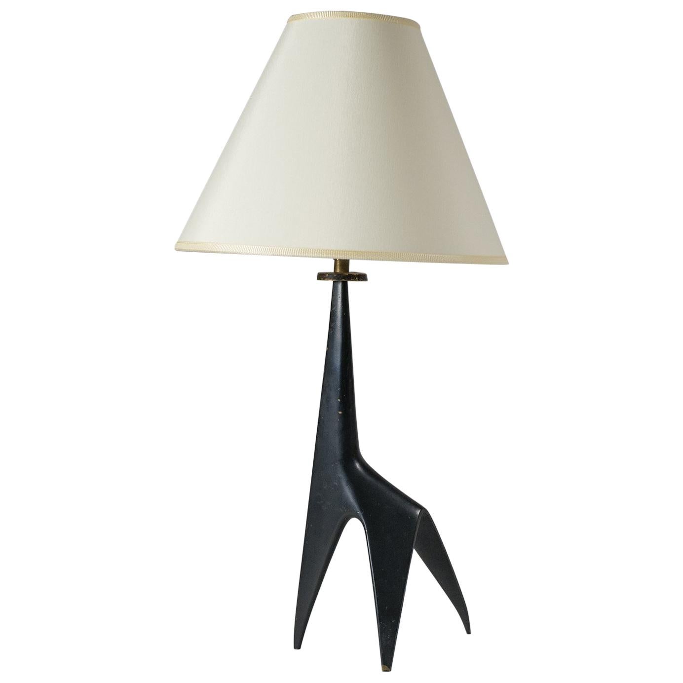 French Modernist 'Giraffe' Bronze Table Lamp, 1950s