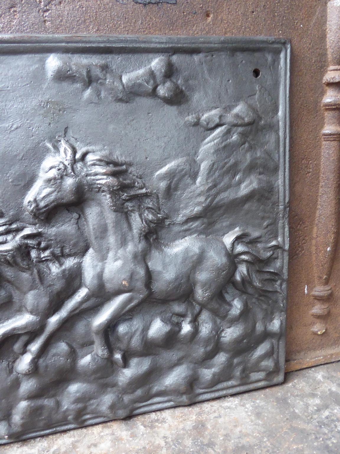 French Modernist 'Horses' Fireback In Good Condition In Amerongen, NL