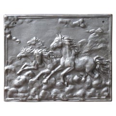 Vintage French Modernist 'Horses' Fireback