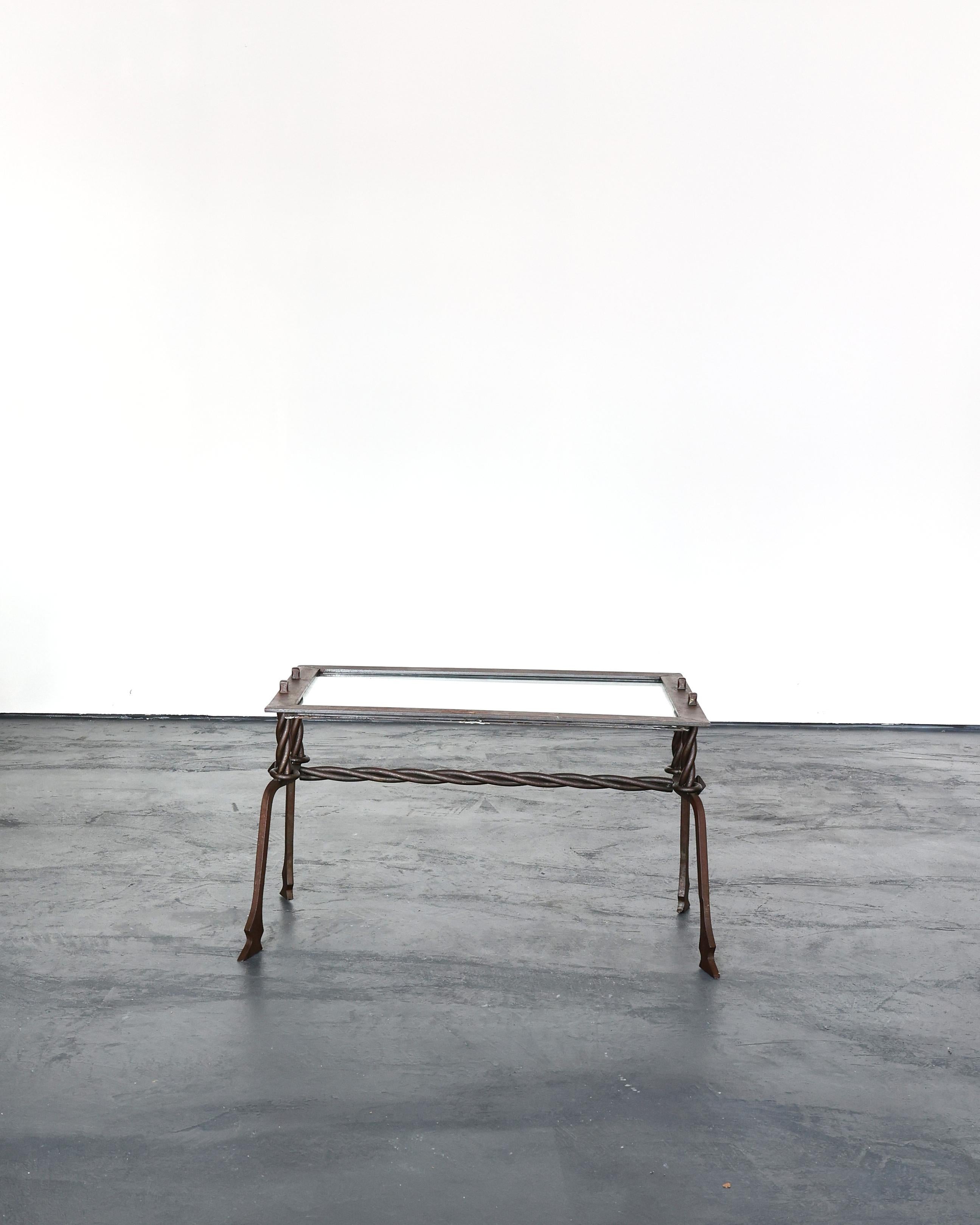 French Modernist Iron & Glass Coffee Table In Good Condition For Sale In London, GB