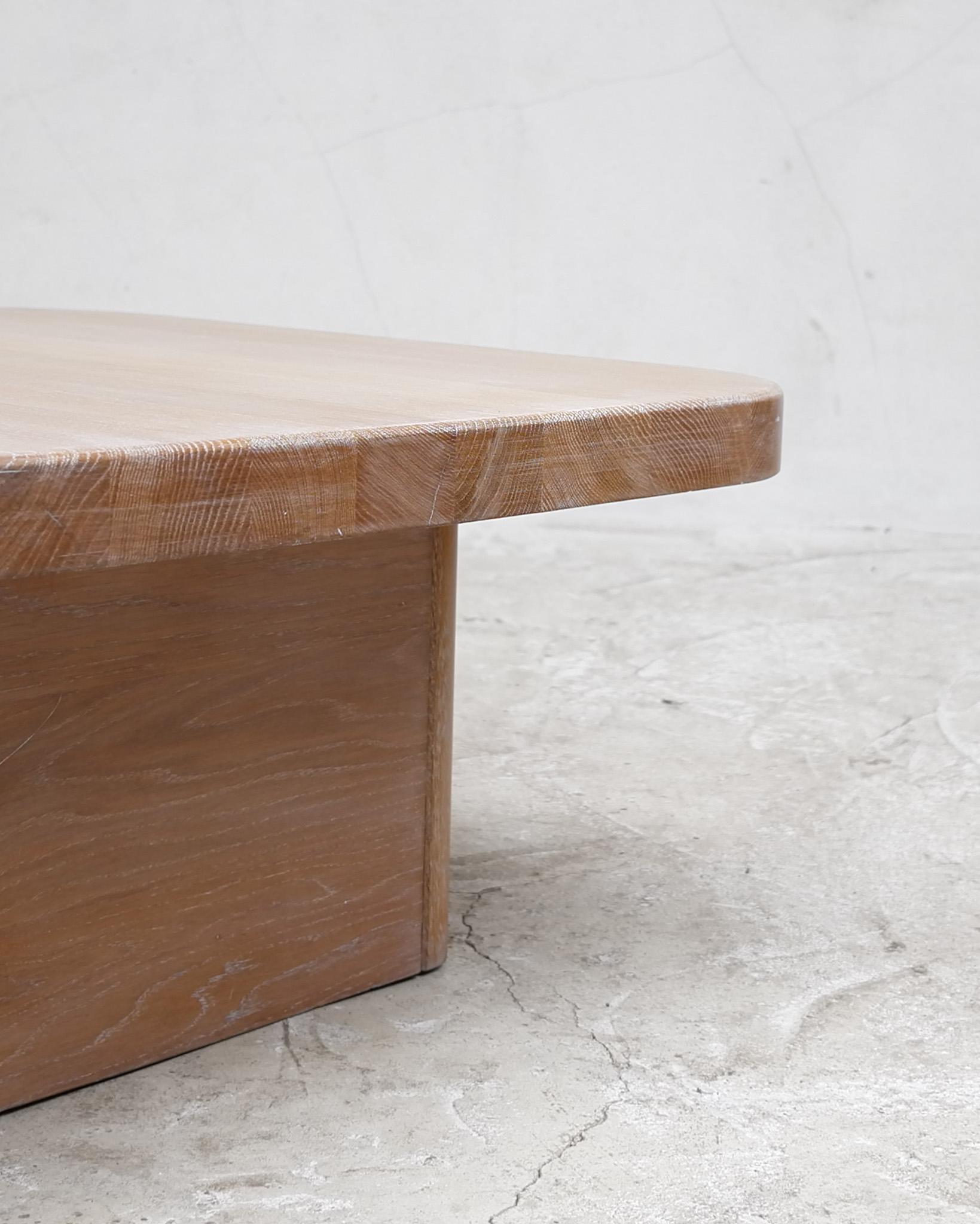 French Modernist Limed Oak Coffee Table In Good Condition For Sale In London, GB