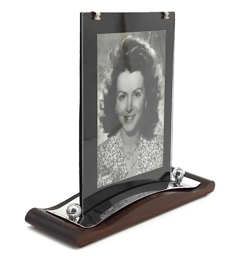 French Modernist Macassar and Chrome Art Deco Photo-Frame, 1930 In Good Condition For Sale In Saint-Amans-des-Cots, FR