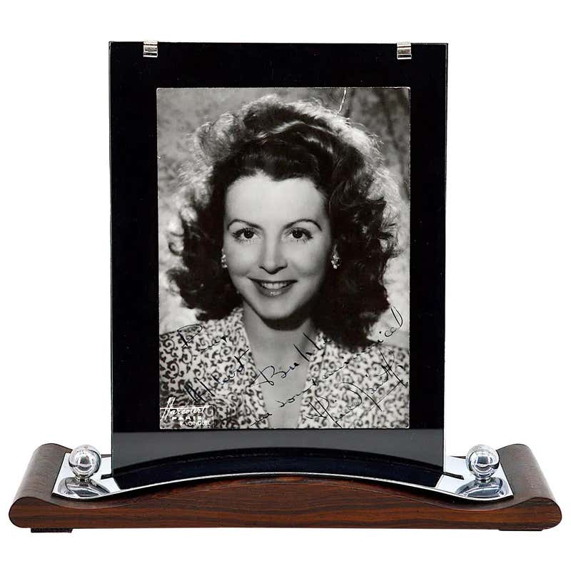 English Art Deco Aluminium and Chrome Adjustable Table Photo Frame at ...