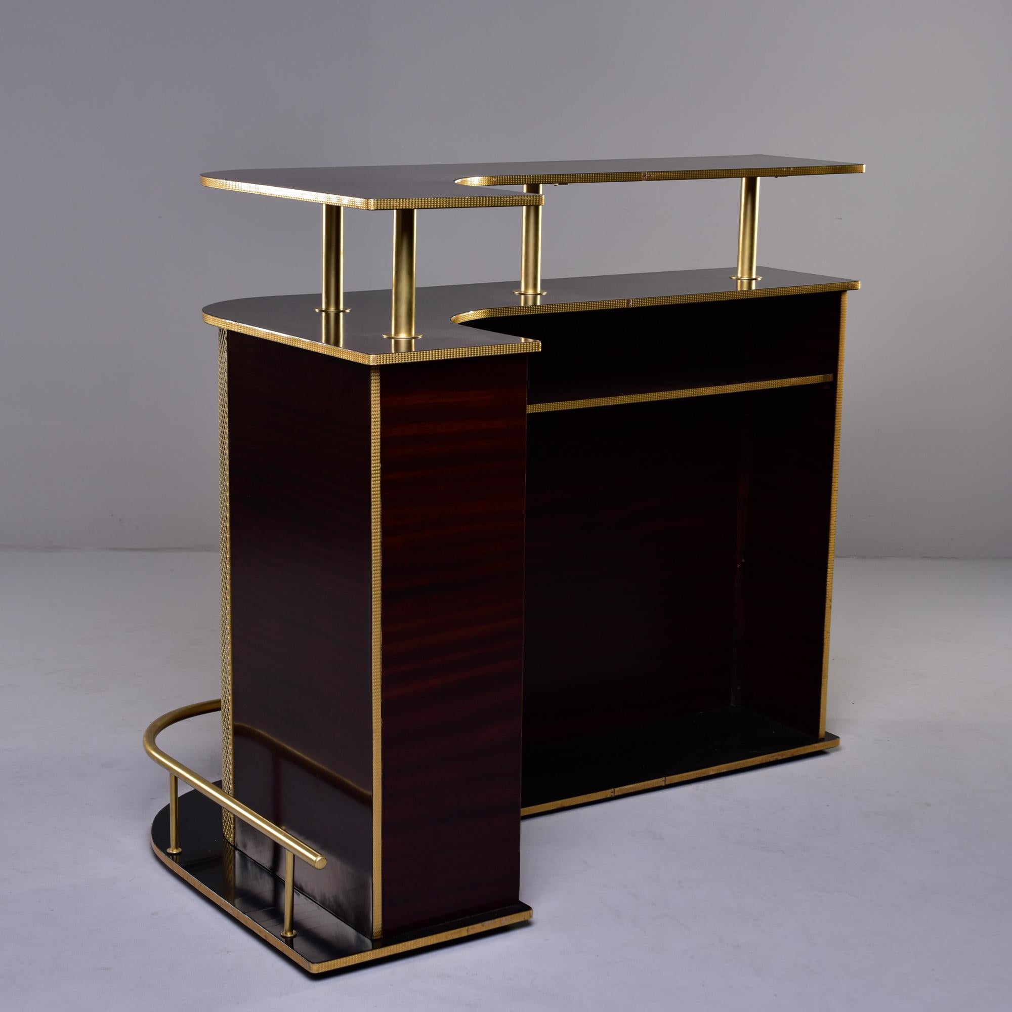 French Modernist Mahogany and Brass Bar 5