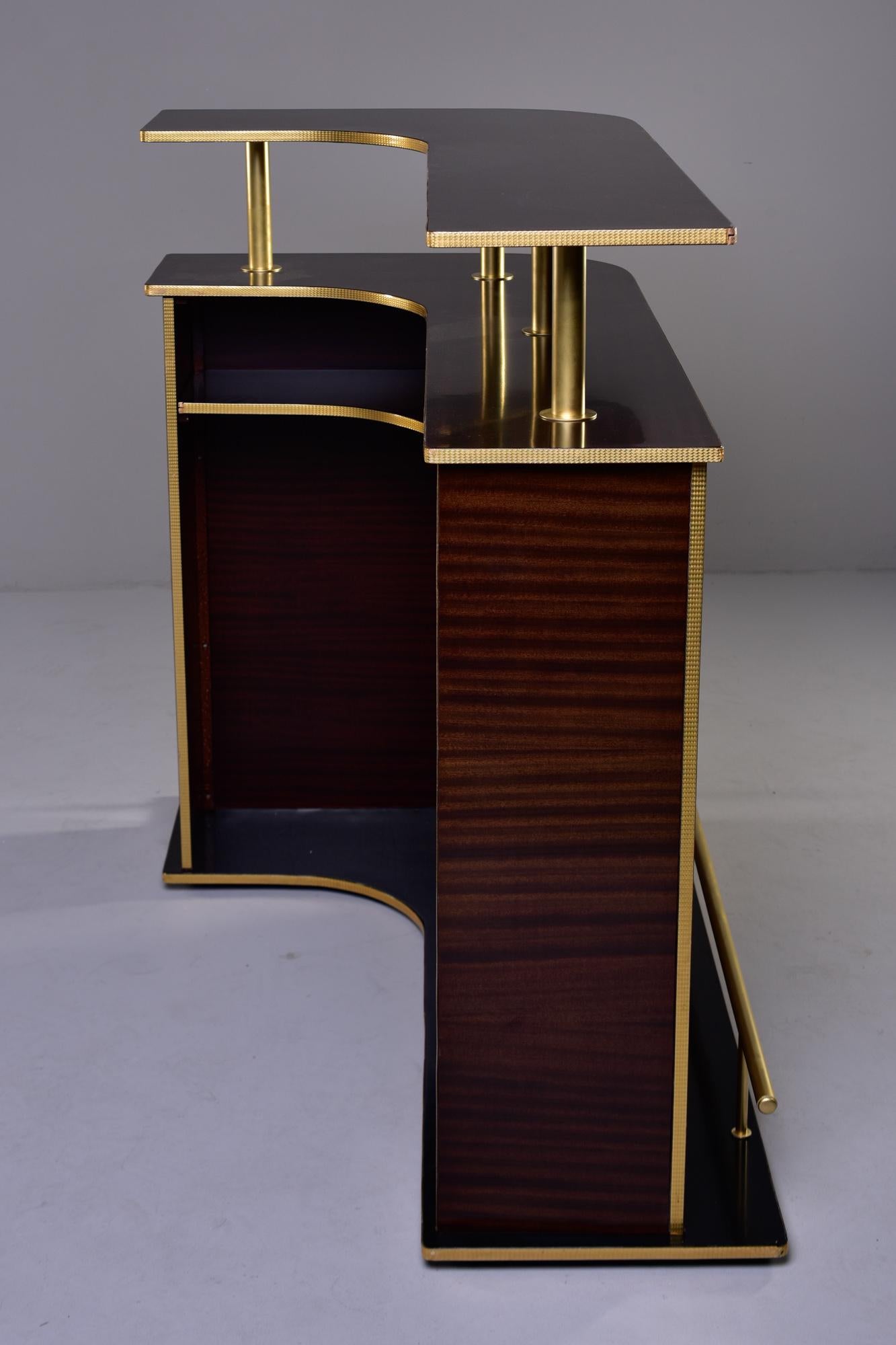 French Modernist Mahogany and Brass Bar 2