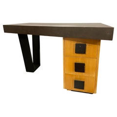 French Modernist Mahogany Asymmetrical Partners Desk by Sappho Gallery